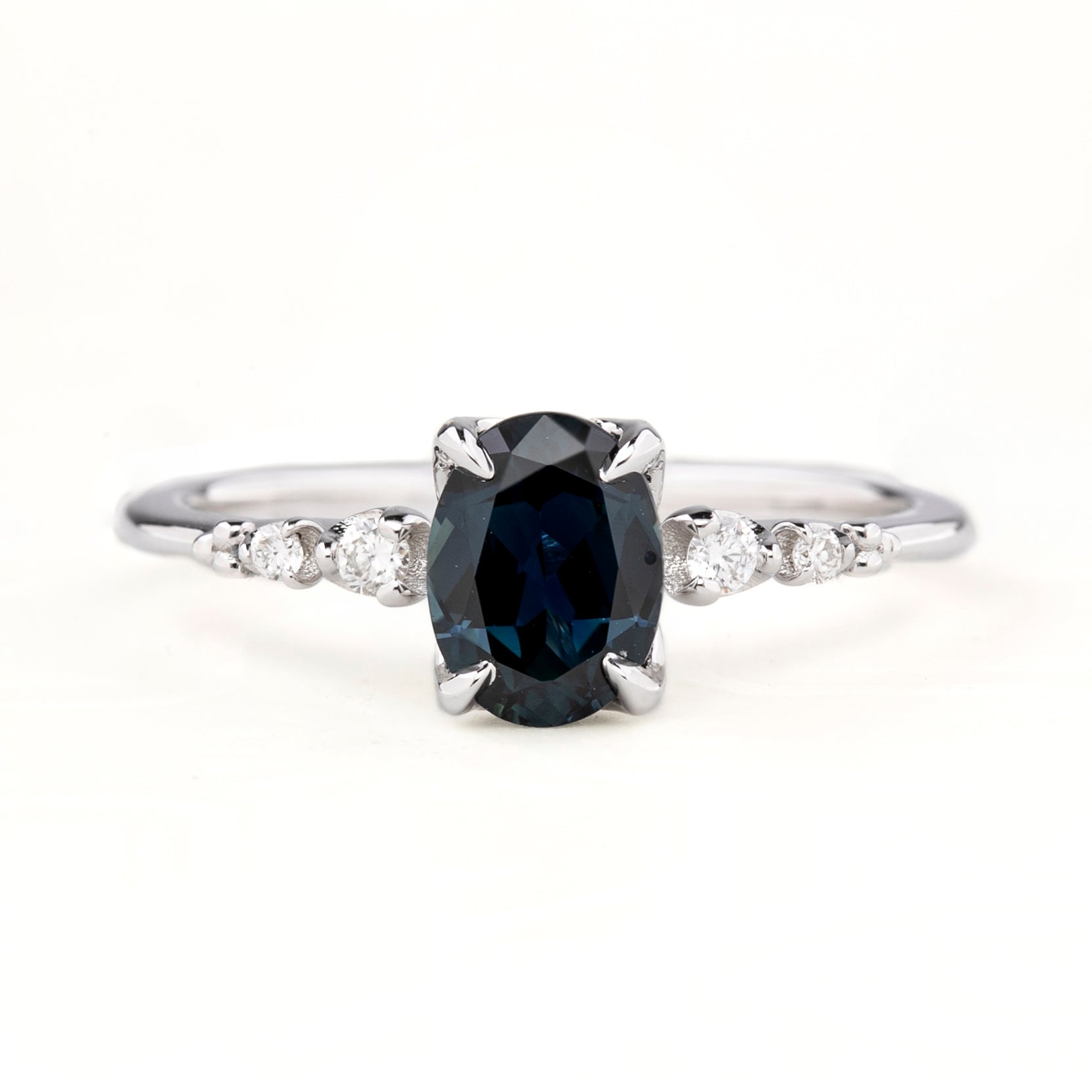 Estel Fleur Ring, 1.15ct Queensland Sapphire, oval shape gemstone