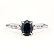 Estel Fleur Ring, 1.15ct Queensland Sapphire, oval shape gemstone