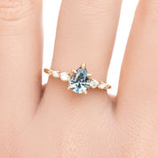 Estel Fleur Ring 1.17ct Light Blue Madagascar Sapphire, 14k Yellow Gold (One of a kind)