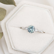 Agatha Ring, 0.75ct Blue Montana Sapphire