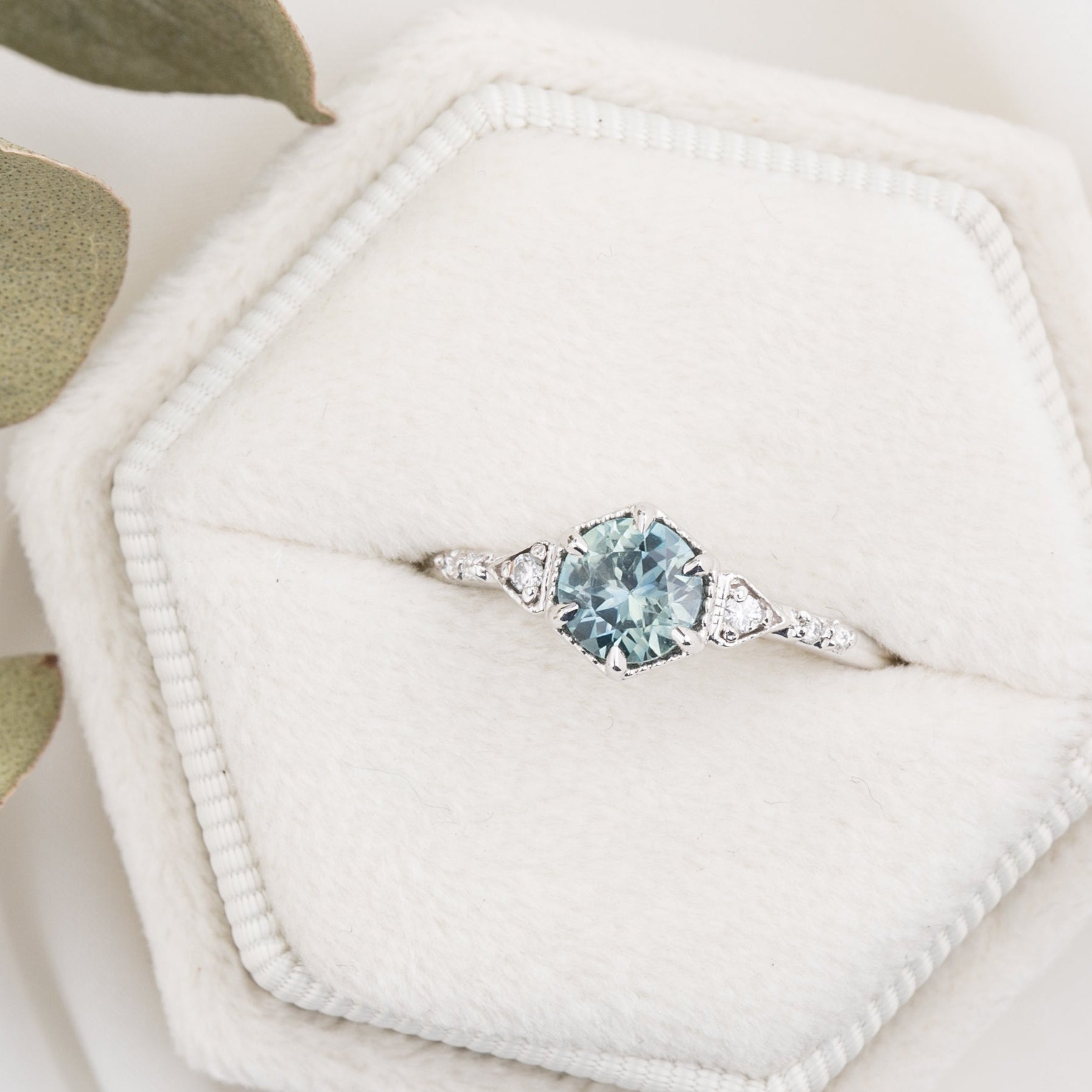 Agatha Ring, 0.75ct Blue Montana Sapphire