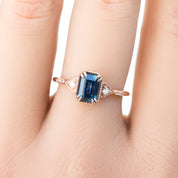 Agatha Ring, 1.11ct Emerald Montana Sapphire