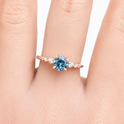 【一点物】エステルリュックスリング ・1.11ct・加熱モンタナ産ティールブルーグリーンサファイア・K14RG