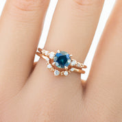 【即日配送】エステルリュックスリング ・1.16ct・加熱モンタナ産ダークティールブルーグリーンサファイア・K14RG
