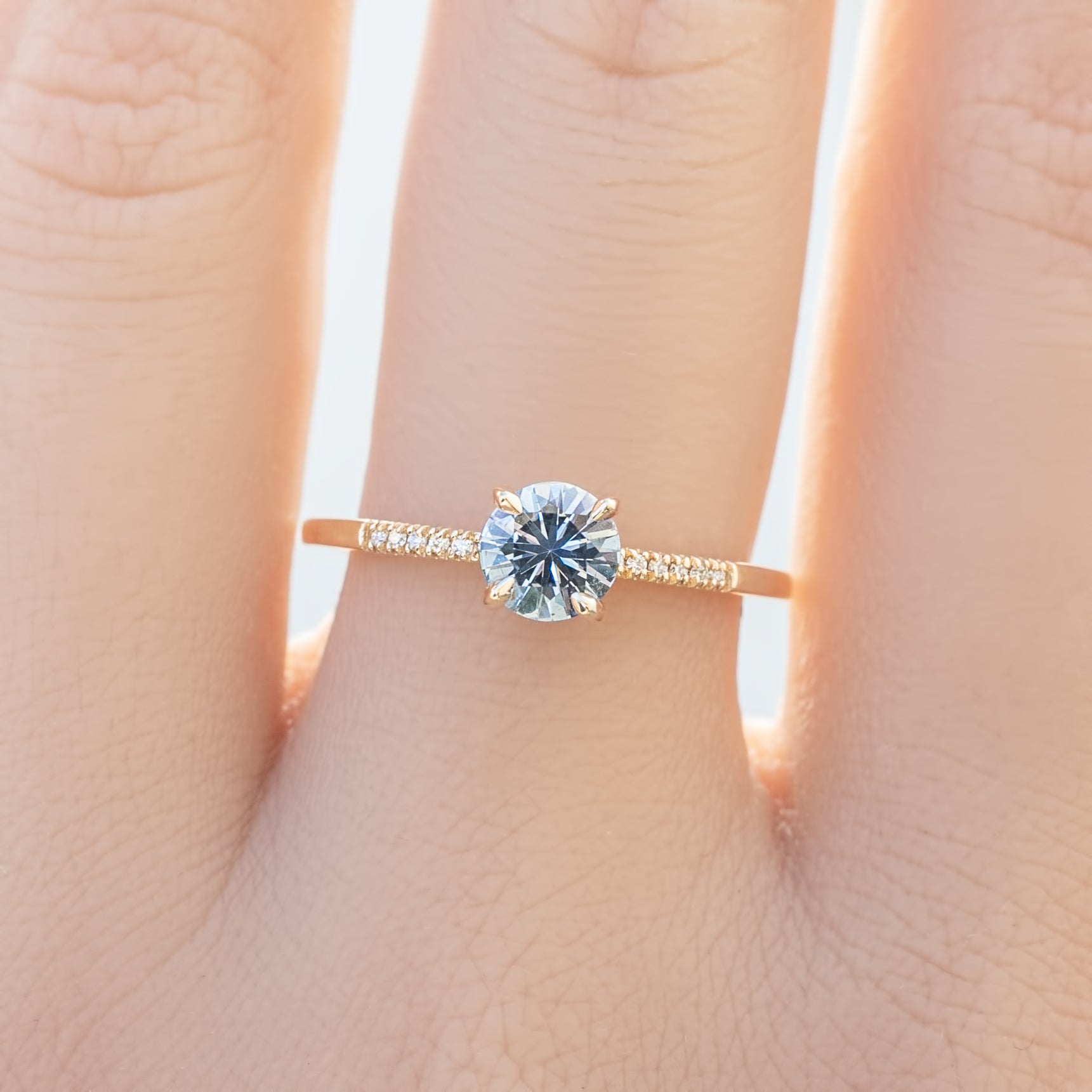 Audrey Ring, 0.70ct Montana Sapphire