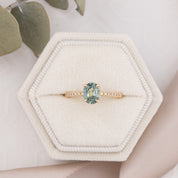 Audrey Ring, 1.20ct Montana Sapphire, oval shape gemstone