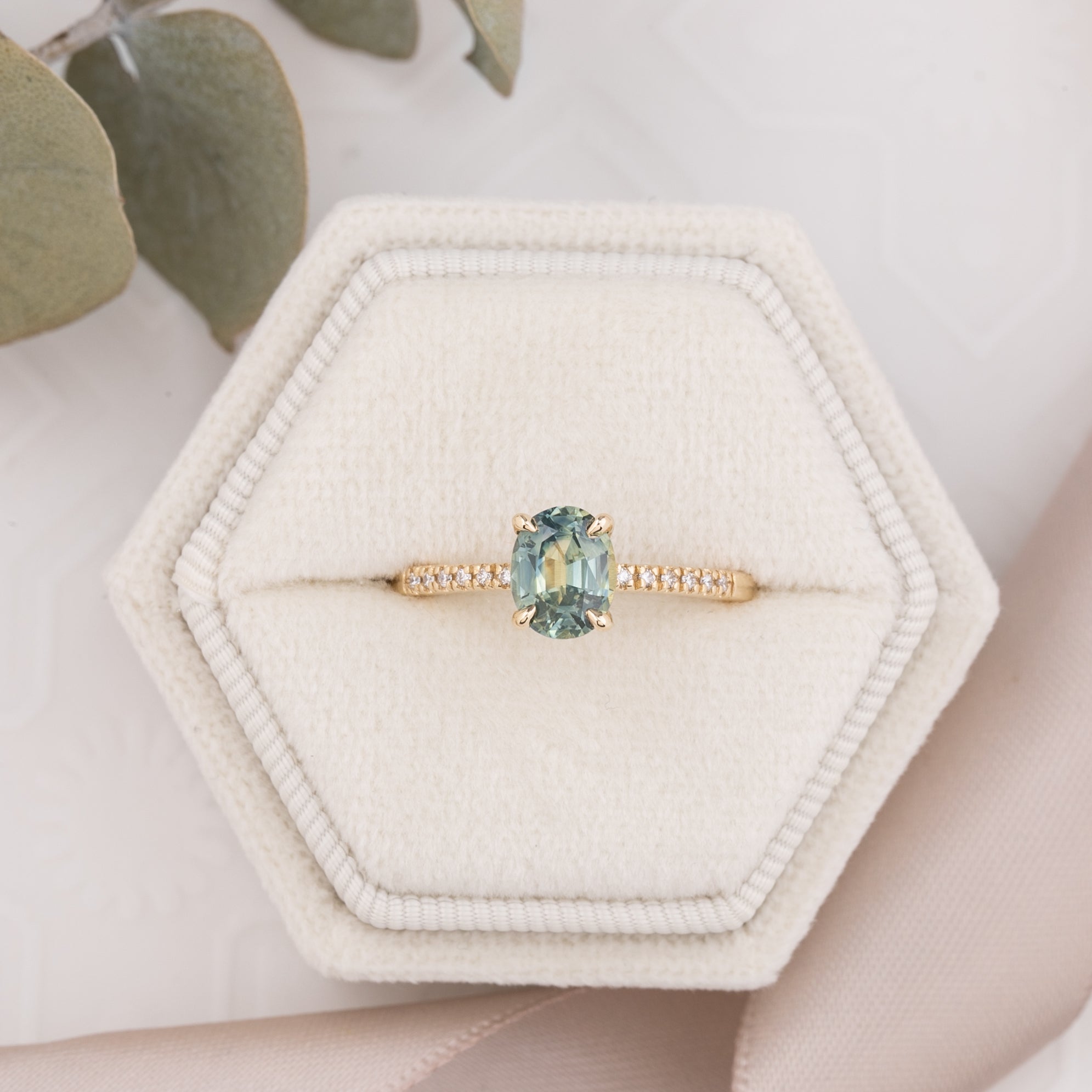 Audrey Ring, 1.20ct Montana Sapphire, oval shape gemstone