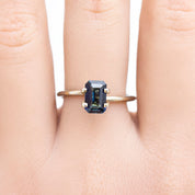 1.72ct Emerald Cut Deep Teal Blue Madagascar Sapphire SF229