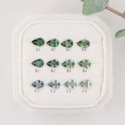 0.40ct Calibrated Pear Blue Green Sapphires (6x4mm) cs346