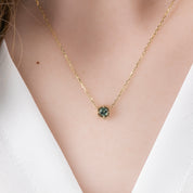 Milgrain Necklace 4mm Montana Sapphire