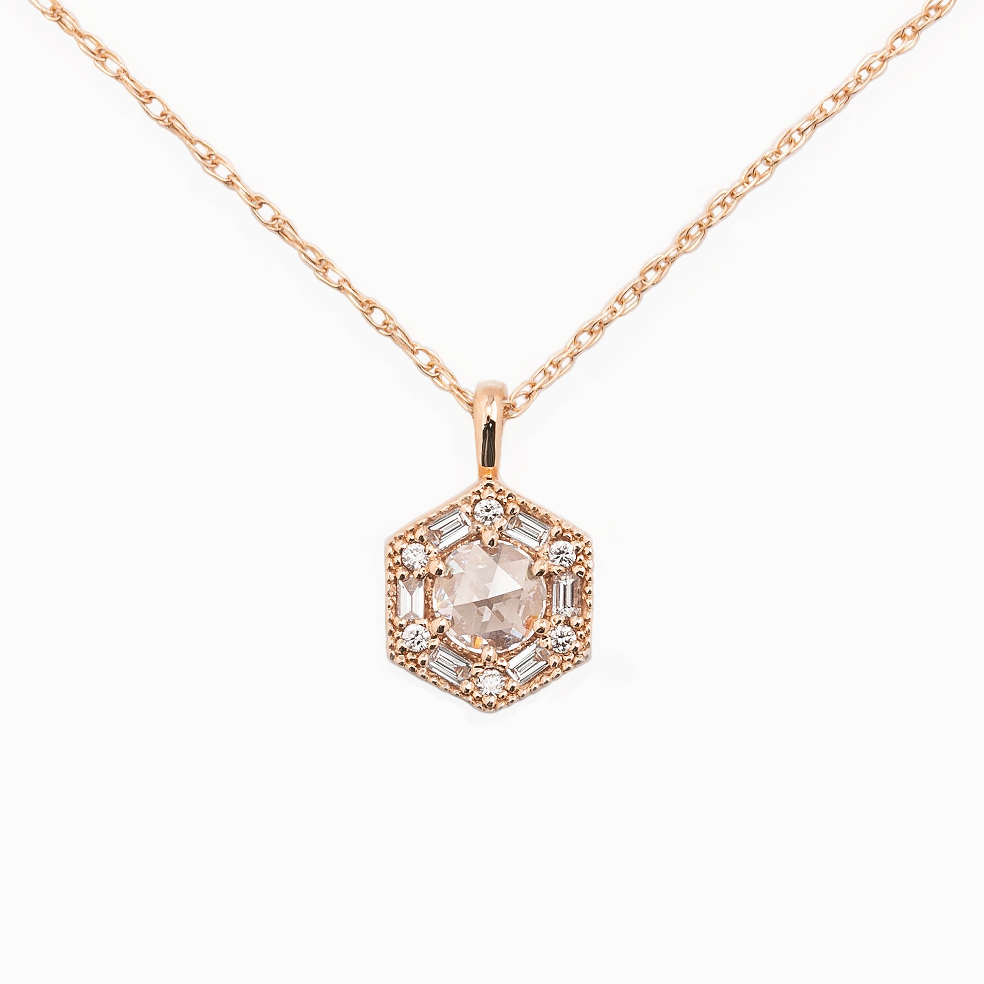 Lila Necklace, 0.30ct Rose-Cut Diamond (Charm Option)