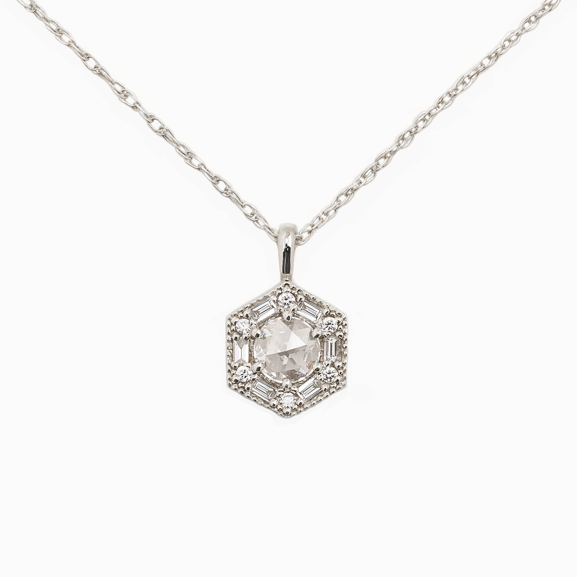 Lila Necklace, 0.30ct Rose-Cut Diamond (Charm Option)