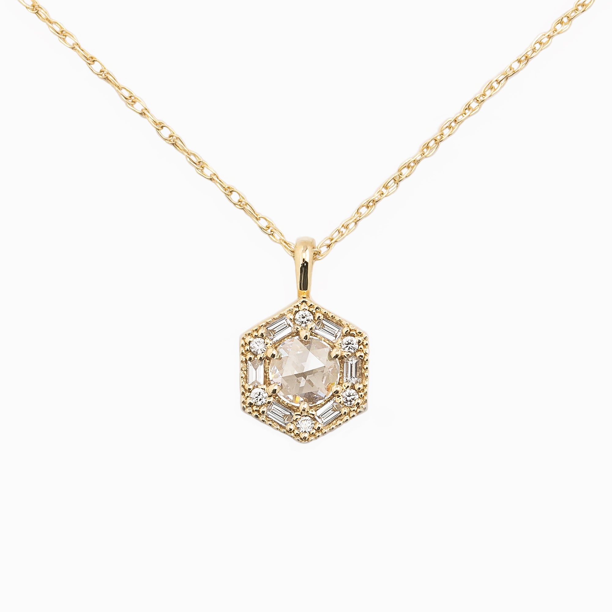 Lila Necklace, 0.30ct Rose-Cut Diamond (Charm Option)
