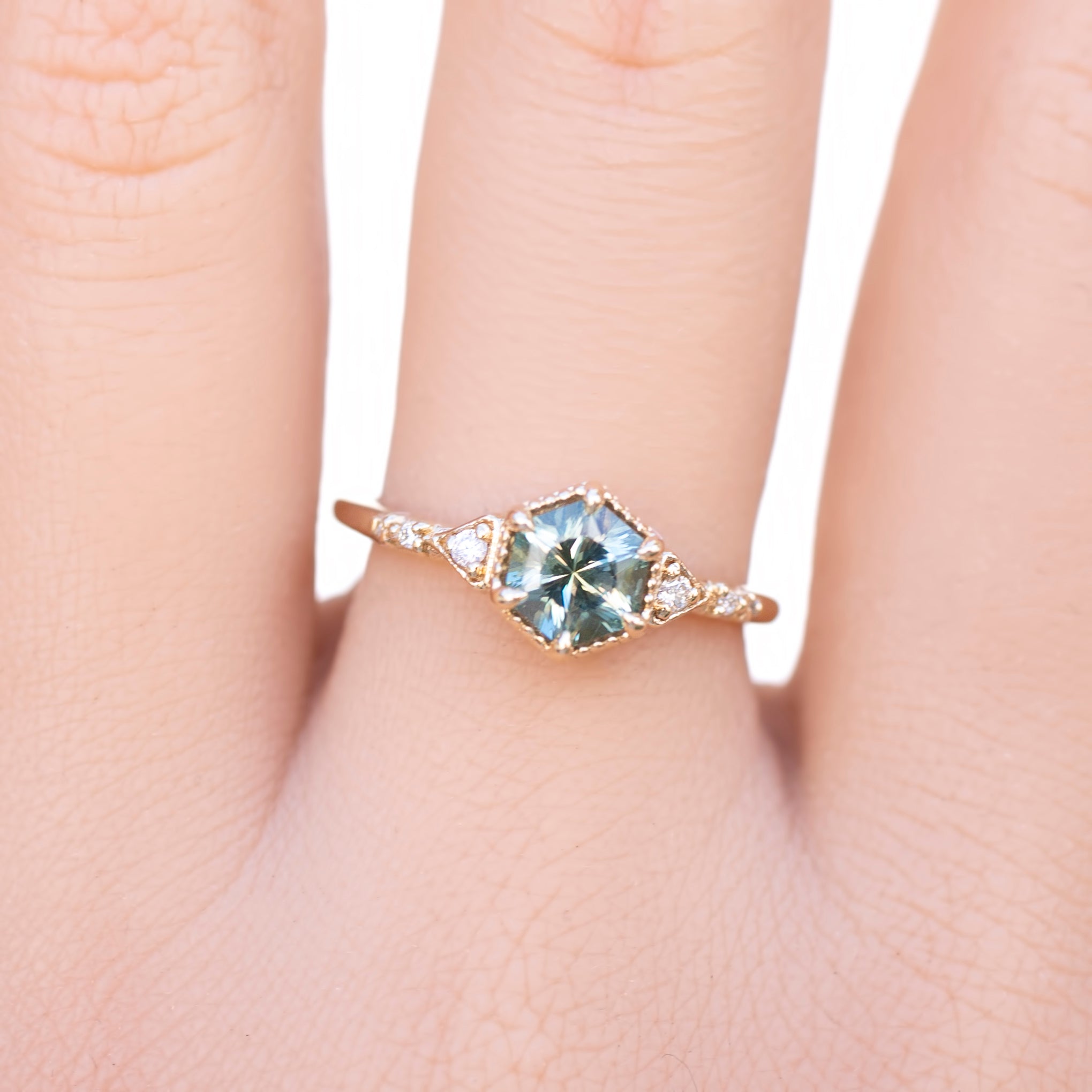 Agatha Ring, 0.62ct Montana Light Green Sapphire