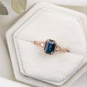 Agatha Ring, 1.11ct Emerald Montana Sapphire