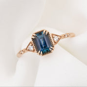 Agatha Ring, 1.11ct Emerald Montana Sapphire