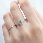 Agatha Ring, 0.60ct Emerald Cut Aquamarine