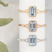 Agatha Ring, 0.60ct Emerald Cut Aquamarine