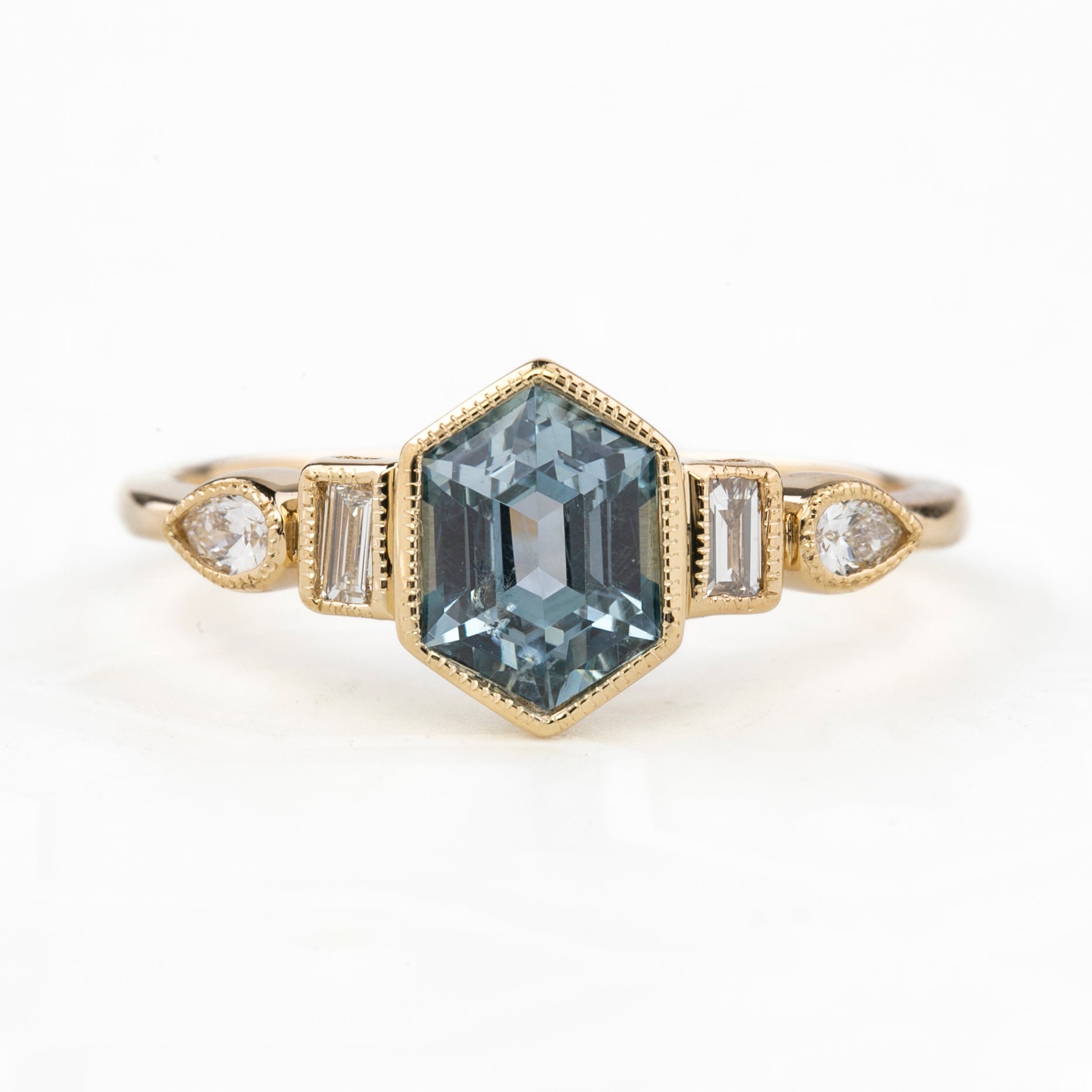 Edith Ring, 1.42ct Light Blue Montana Sapphire