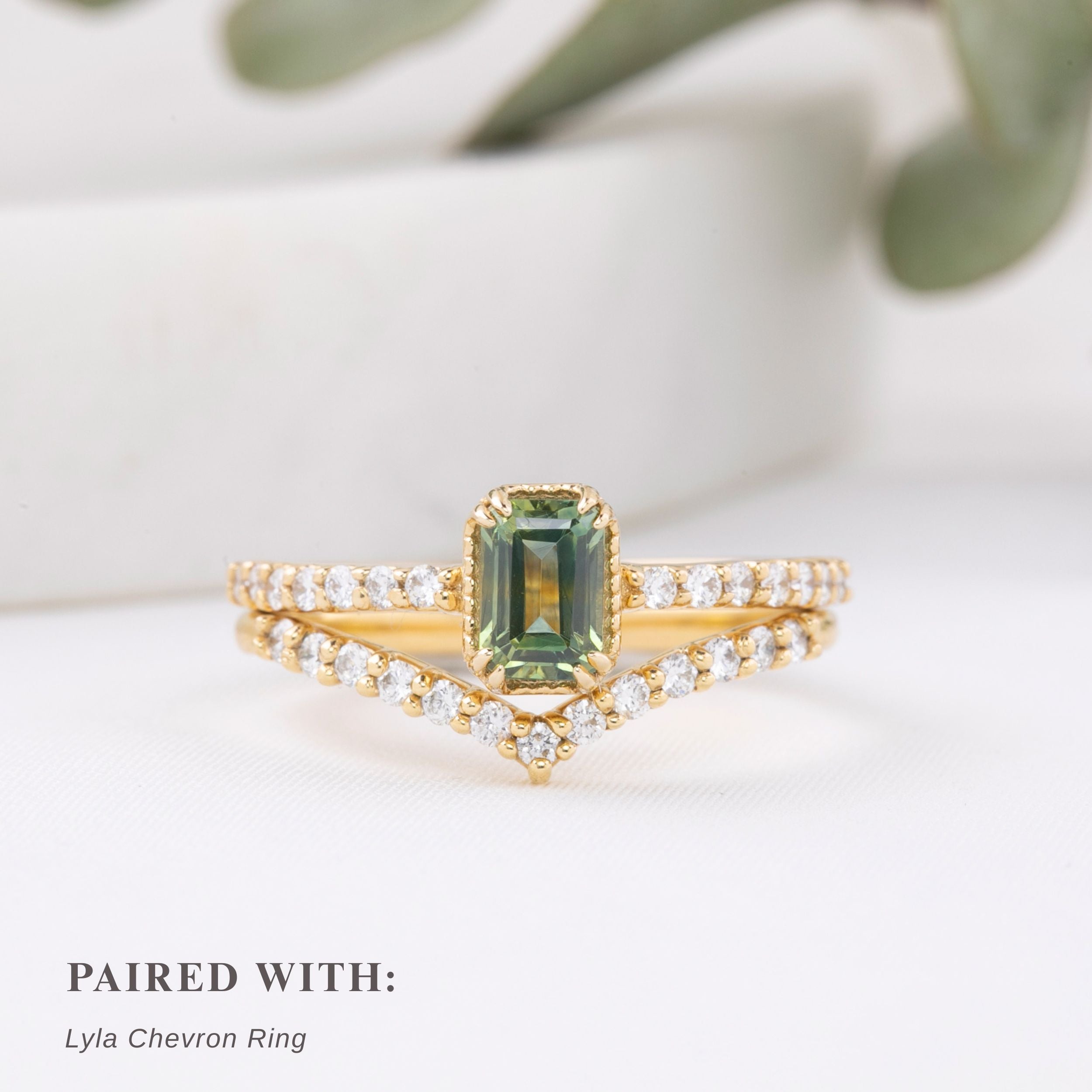 Maya Ring, 1.03ct Green Montana Sapphire