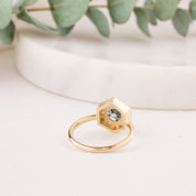 Lila Solitaire Ring, 0.87ct Teal Blue Montana Sapphire