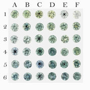 Different blue green shades of 4mm 0.30ct Montana sapphires