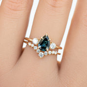 Ayana Ring, 1.09ct Teal Blue Queensland Sapphire