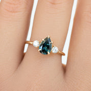 Ayana Ring, 1.09ct Teal Blue Queensland Sapphire