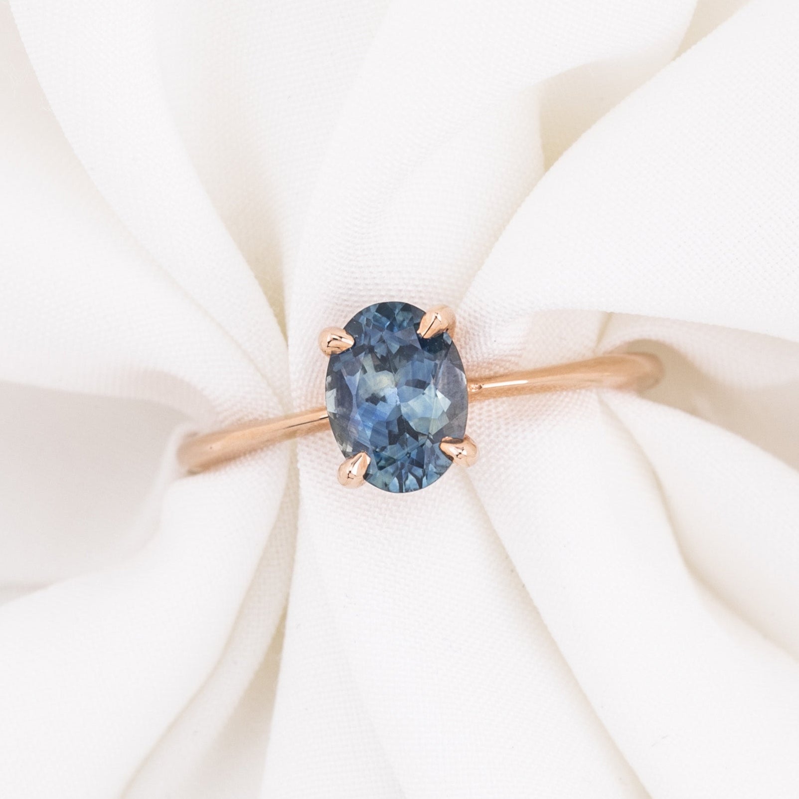 Nina Ring, 1.30ct Montana Sapphire, oval shape gemstone