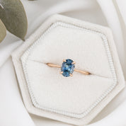Nina Ring, 1.30ct Montana Sapphire, oval shape gemstone
