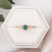 Charlene Ring, 0.92ct Blue Green Montana Sapphire