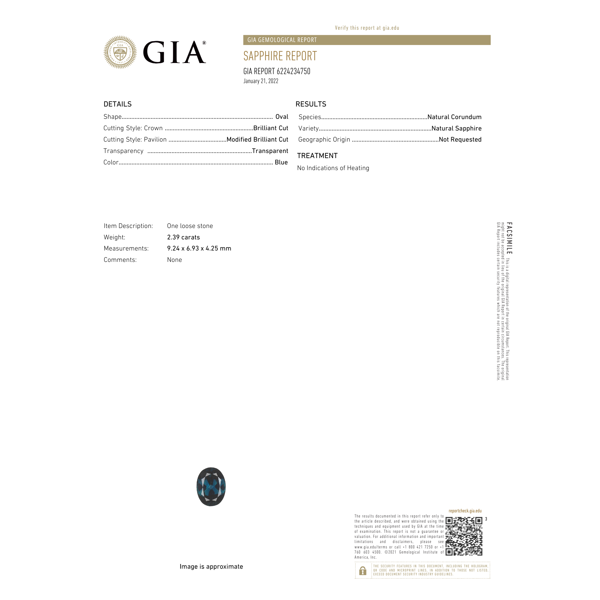 GIA Certified 2.39ct Queensland Sapphire Maria Luxe Ring, Platinum