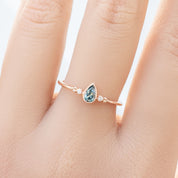 Estel Bezel Ring, 0.35ct Unheated Teardrop Sapphire