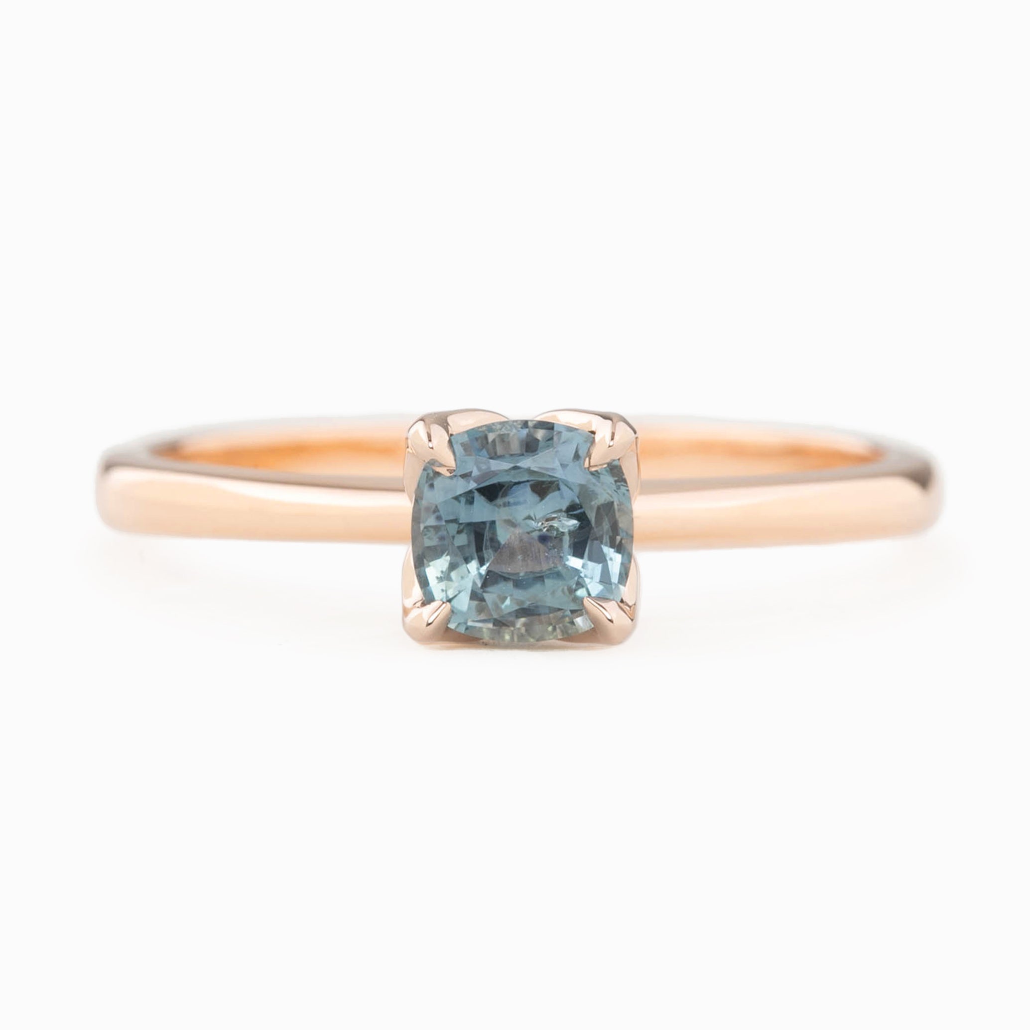Sara Ring, 0.60-0.70ct Cushion Cut Montana Sapphire