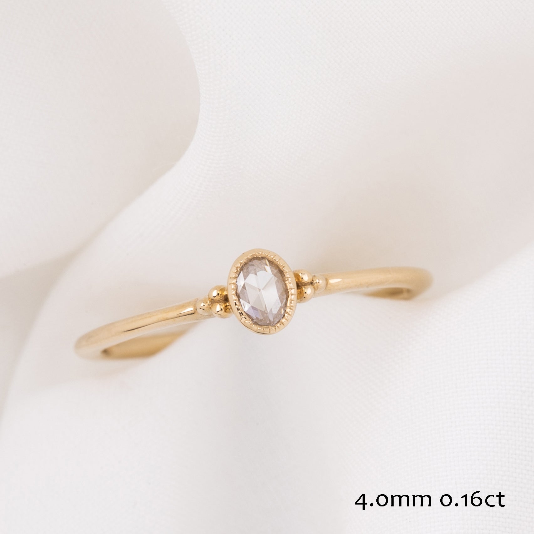 Iris Ring, 0.10ct Rose Cut Diamond