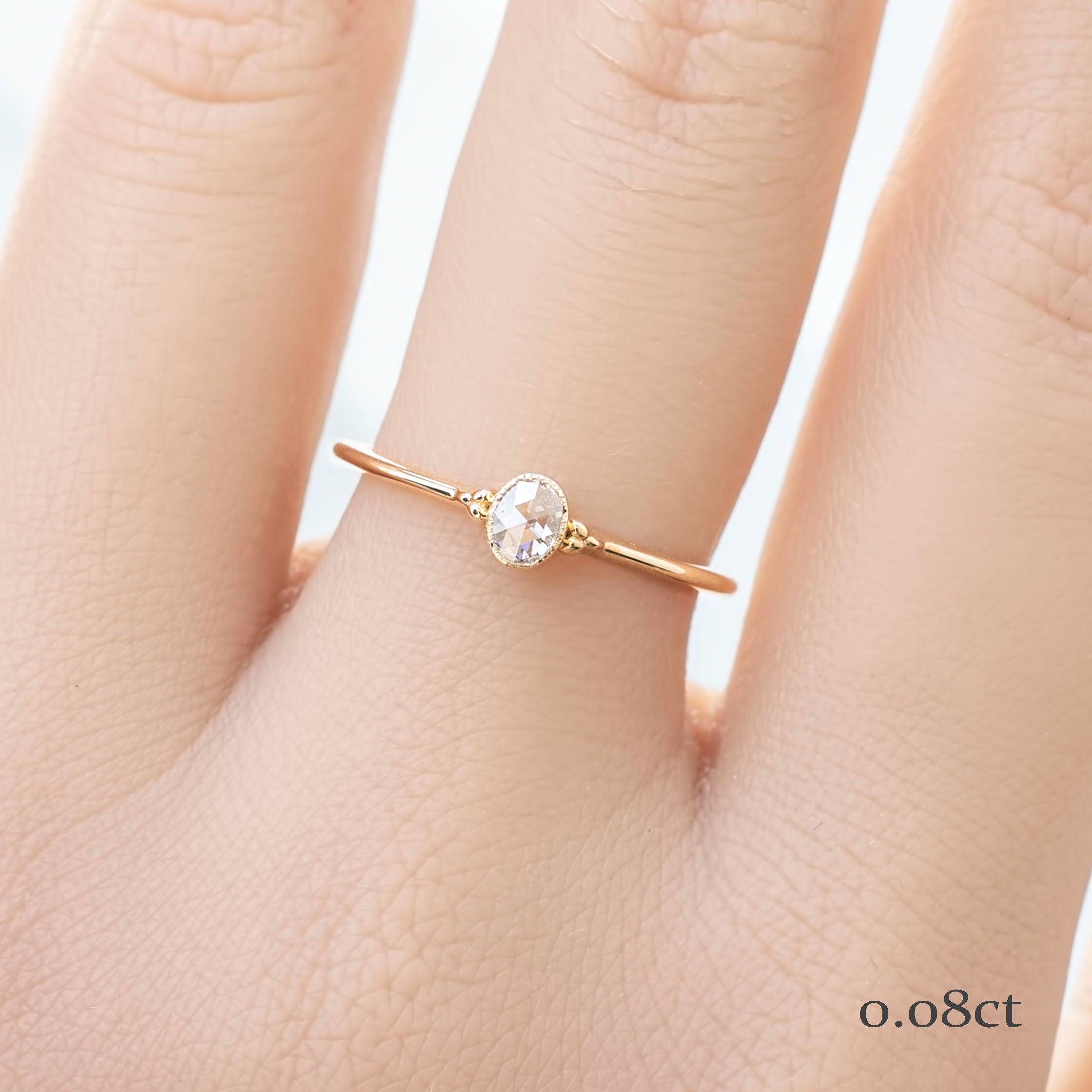 Iris Ring, 0.10ct Rose Cut Diamond