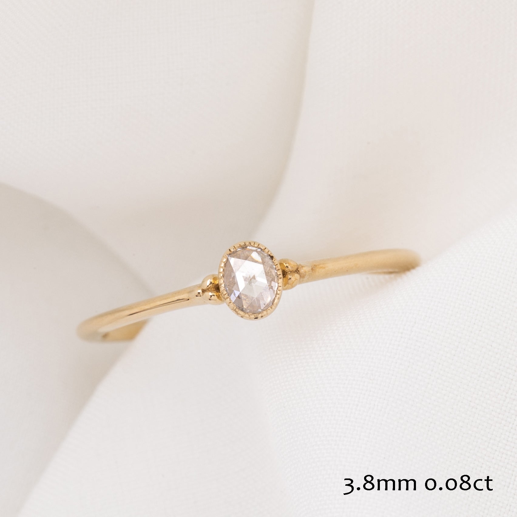 Iris Ring, 0.10ct Rose Cut Diamond
