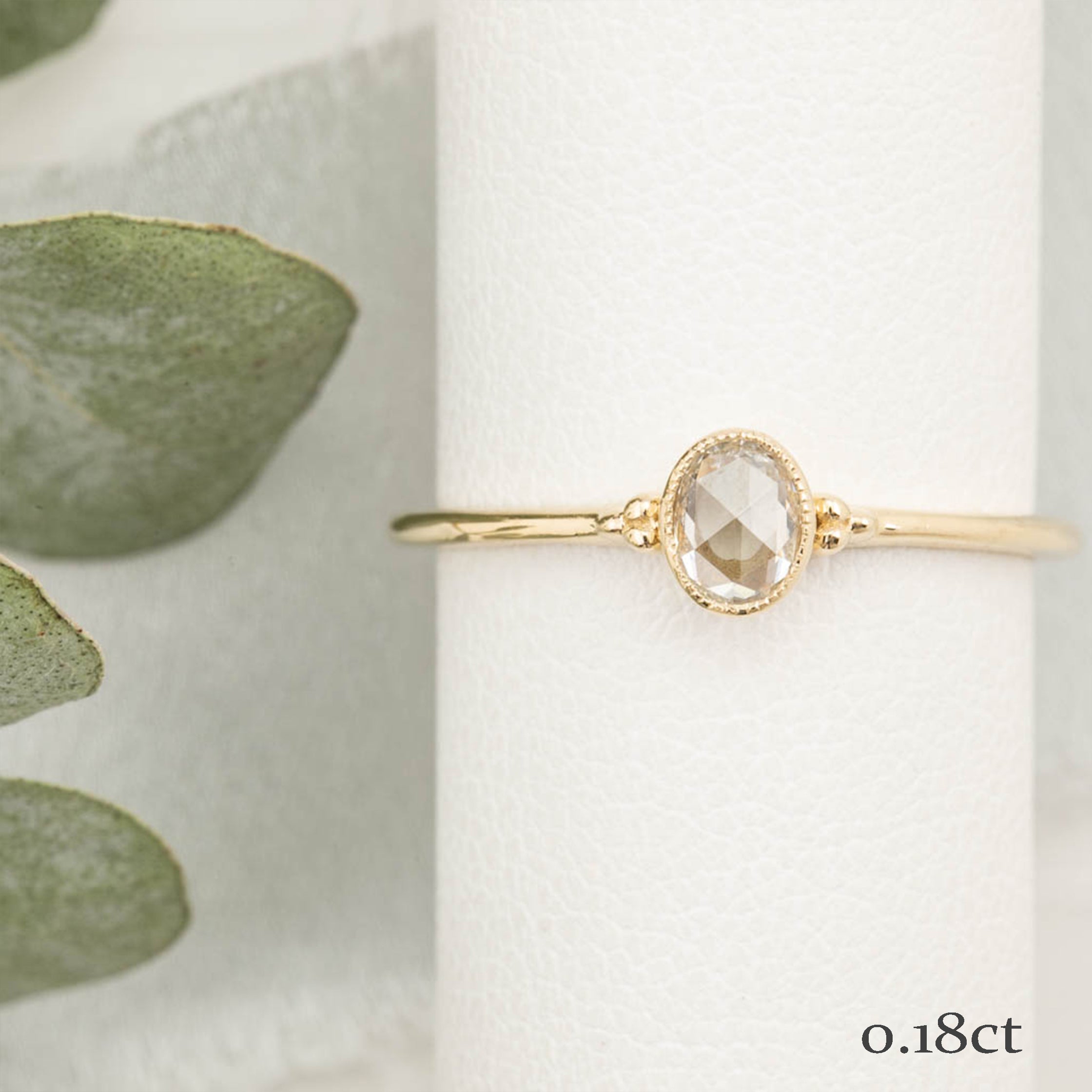 Iris Ring, 0.10ct Rose Cut Diamond