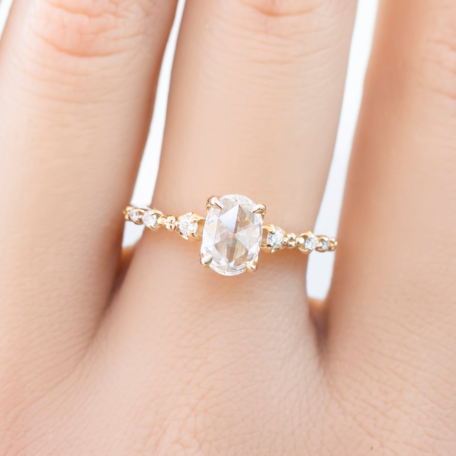 Wisteria Oval Rose Cut Diamond Ring