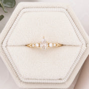 Estel Fleur Ring, 0.25ct Pear Rose Cut Diamond