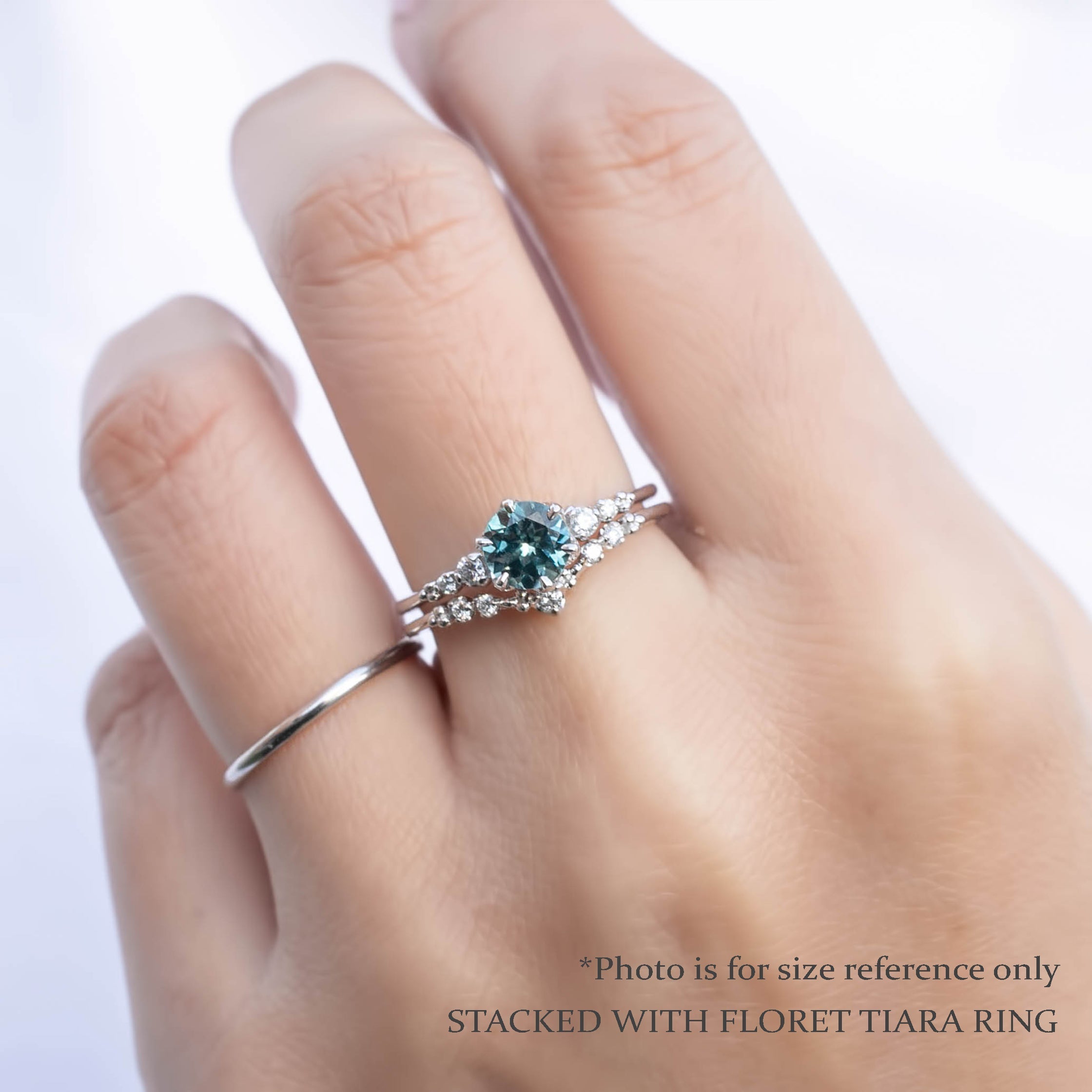 【即日配送】エステルフルールリング ・1.11ct・加熱モンタナ産ライトブルーサファイア・K14WG