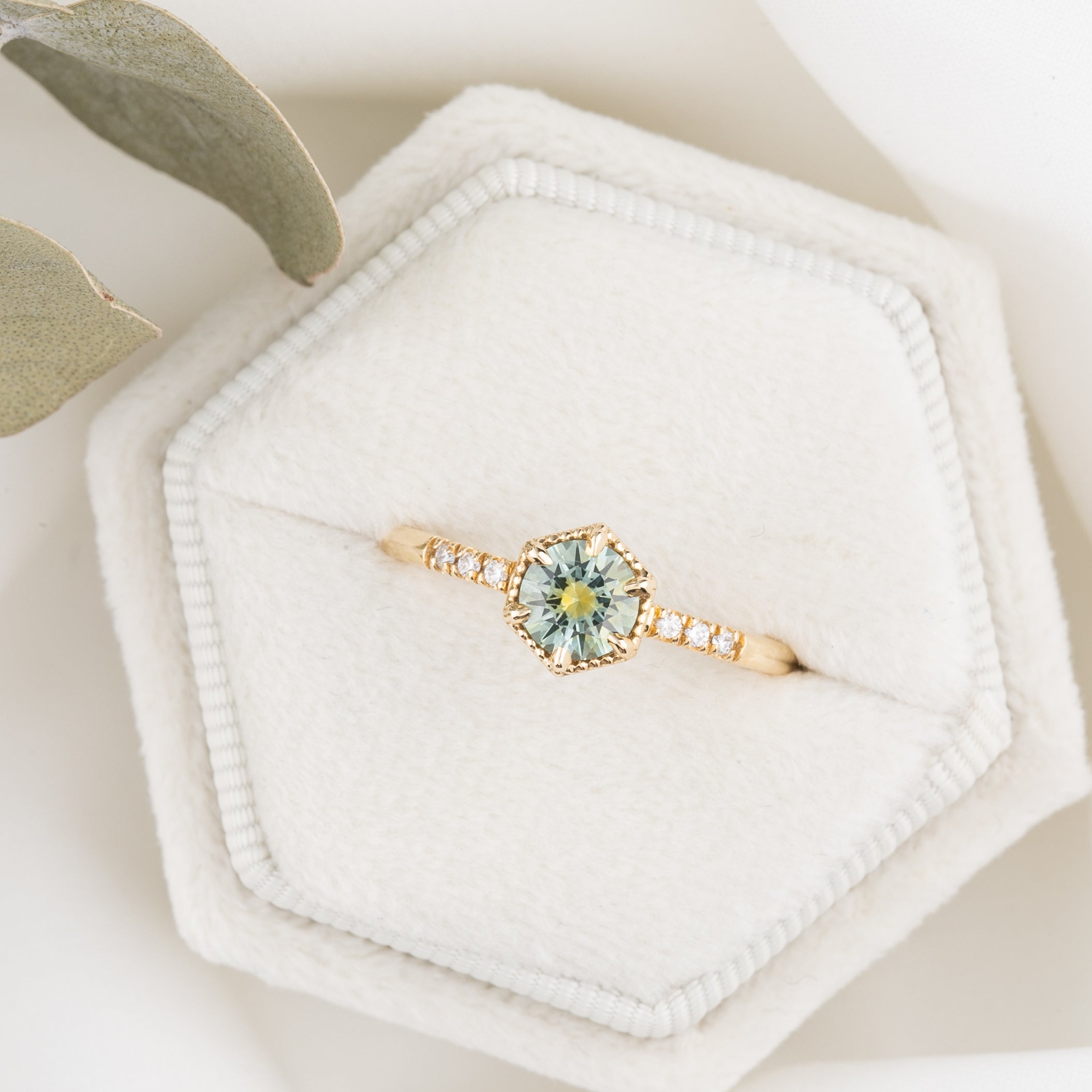 Grace Ring, 0.72ct Parti Blue Yellow Montana Sapphire