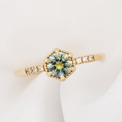 Grace Ring, 0.72ct Parti Blue Yellow Montana Sapphire