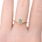 Estel Ring, 0.81ct Emerald Montana Sapphire