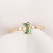 Estel Ring, 0.82ct Emerald Montana Sapphire