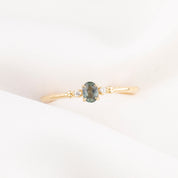 Estel Ring, 0.20ct Blue Green Unheated Sapphire