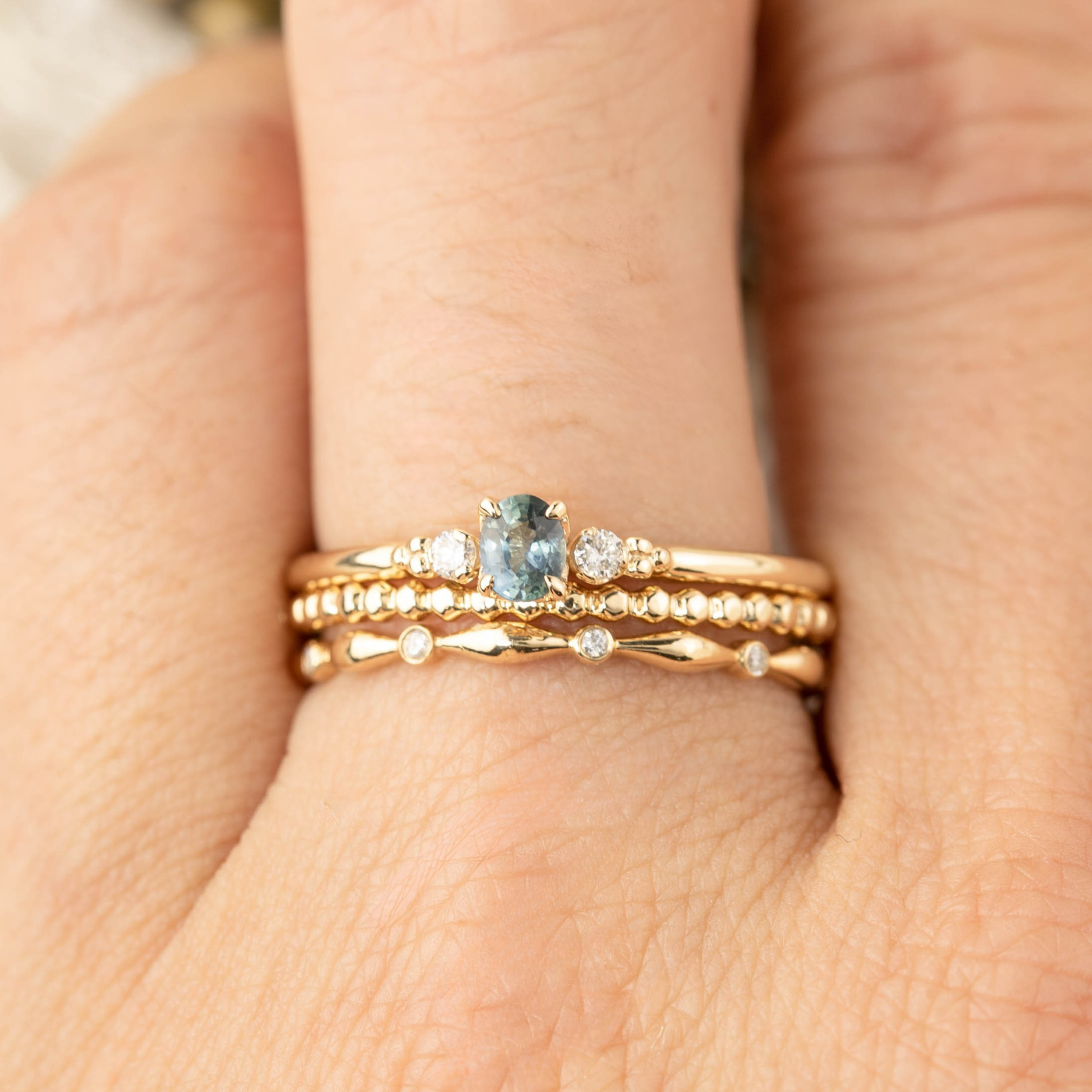 Estel Ring, 0.20ct Unheated Sapphire of your choice, oval shape gemstone