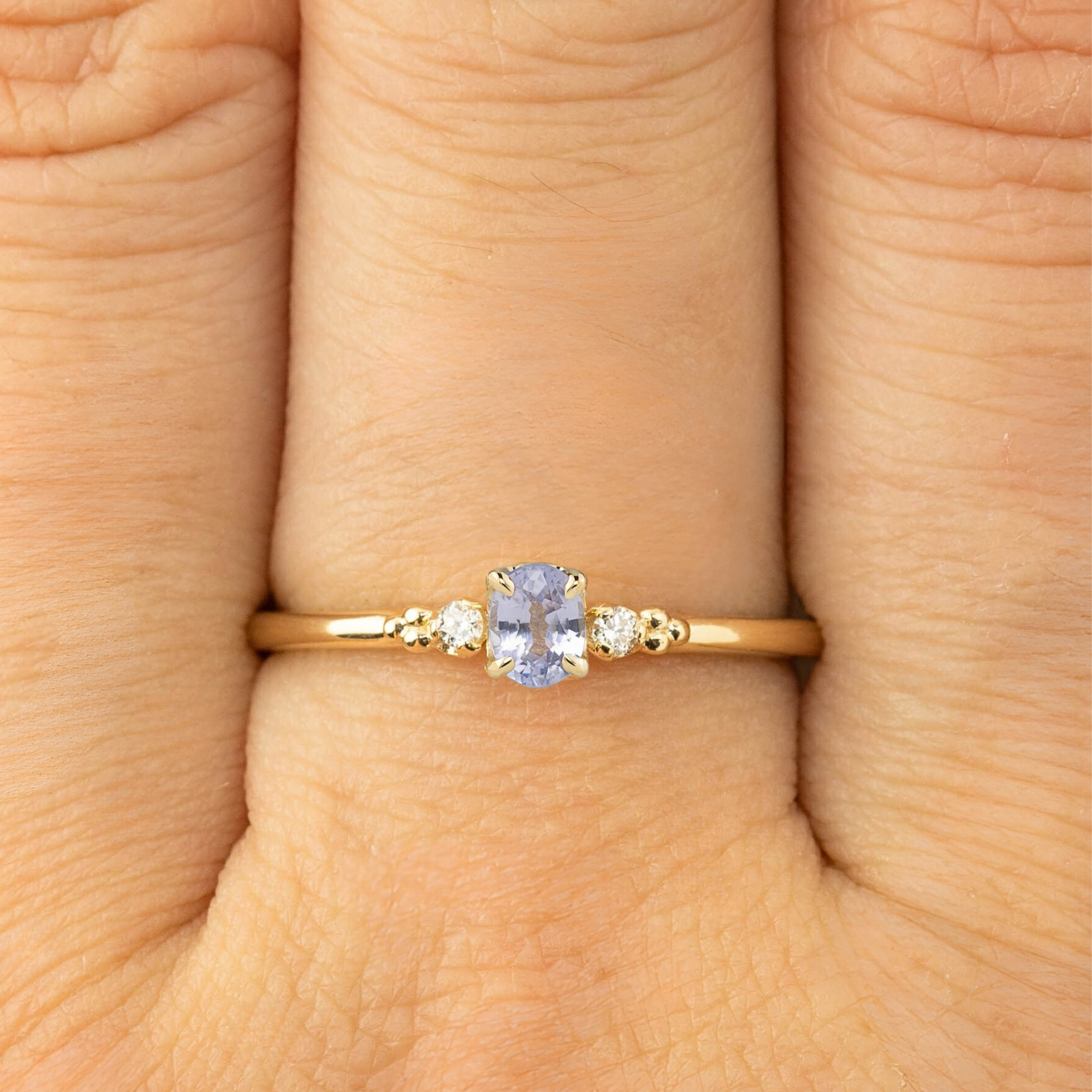 Estel Ring, 0.20ct Unheated Sapphire of your choice, oval shape gemstone