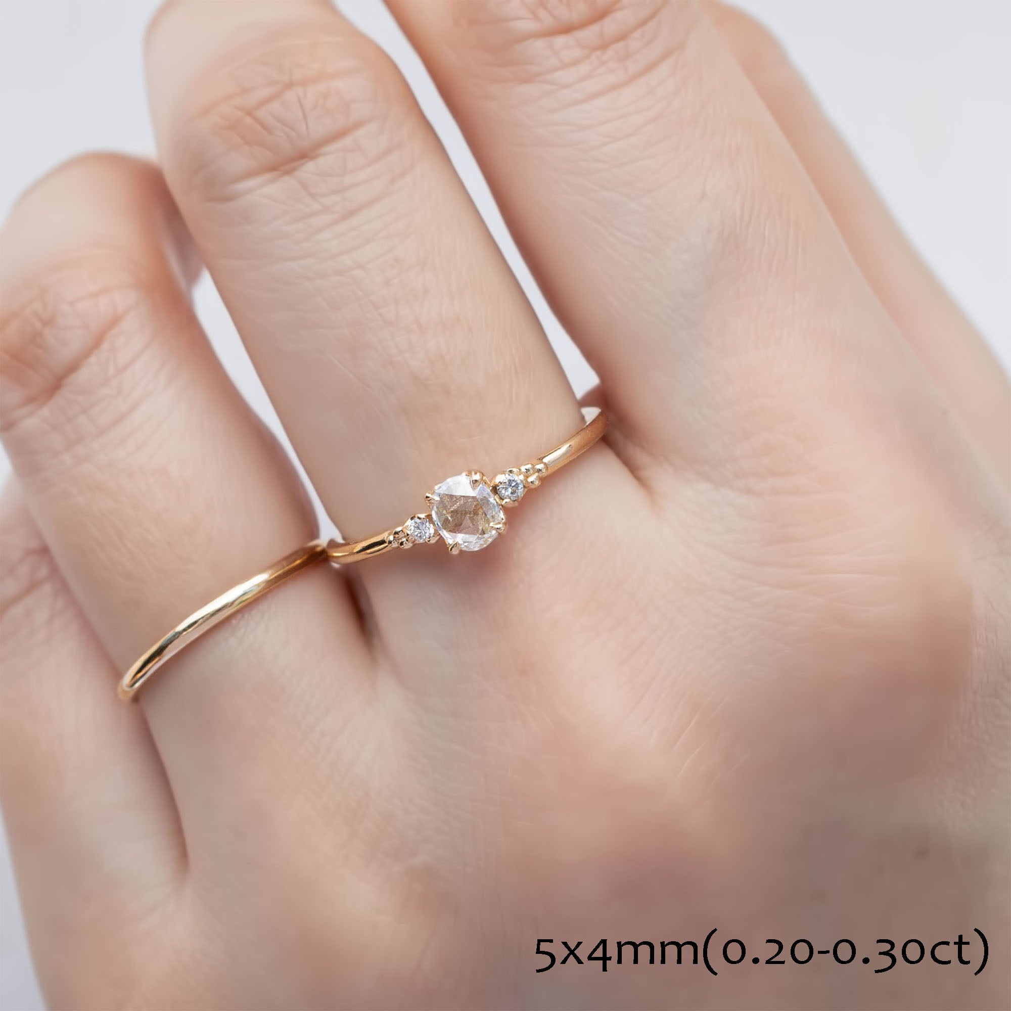 Estel Oval Rose Cut Diamond Ring