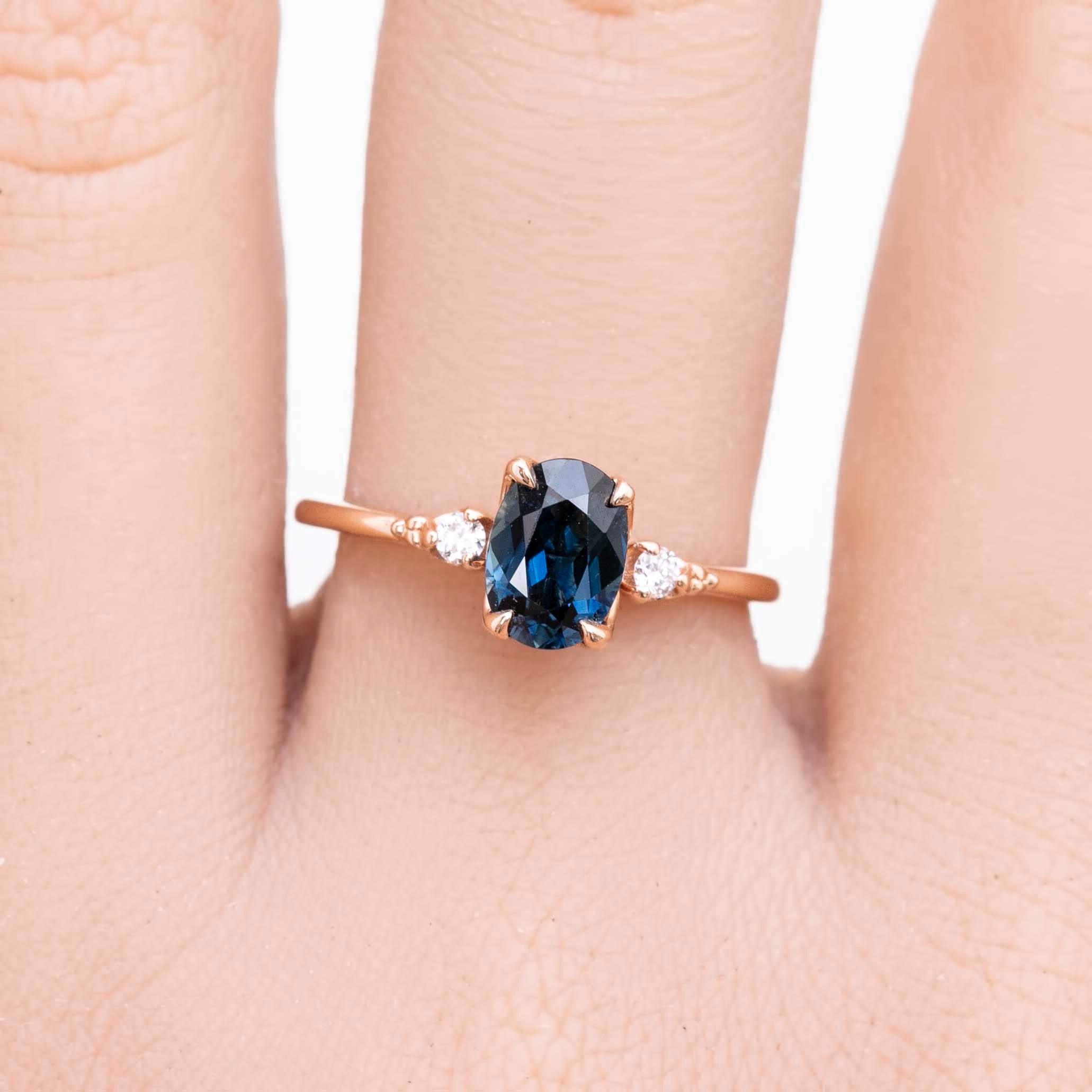 Estel Ring, 1.32ct Queensland Sapphire, oval shape gemstone